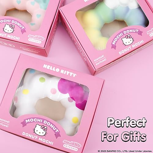 Hello Kitty Mochi Donut Squishy Keychain - Slow Rising Kawaii Stress Toy by Hamee