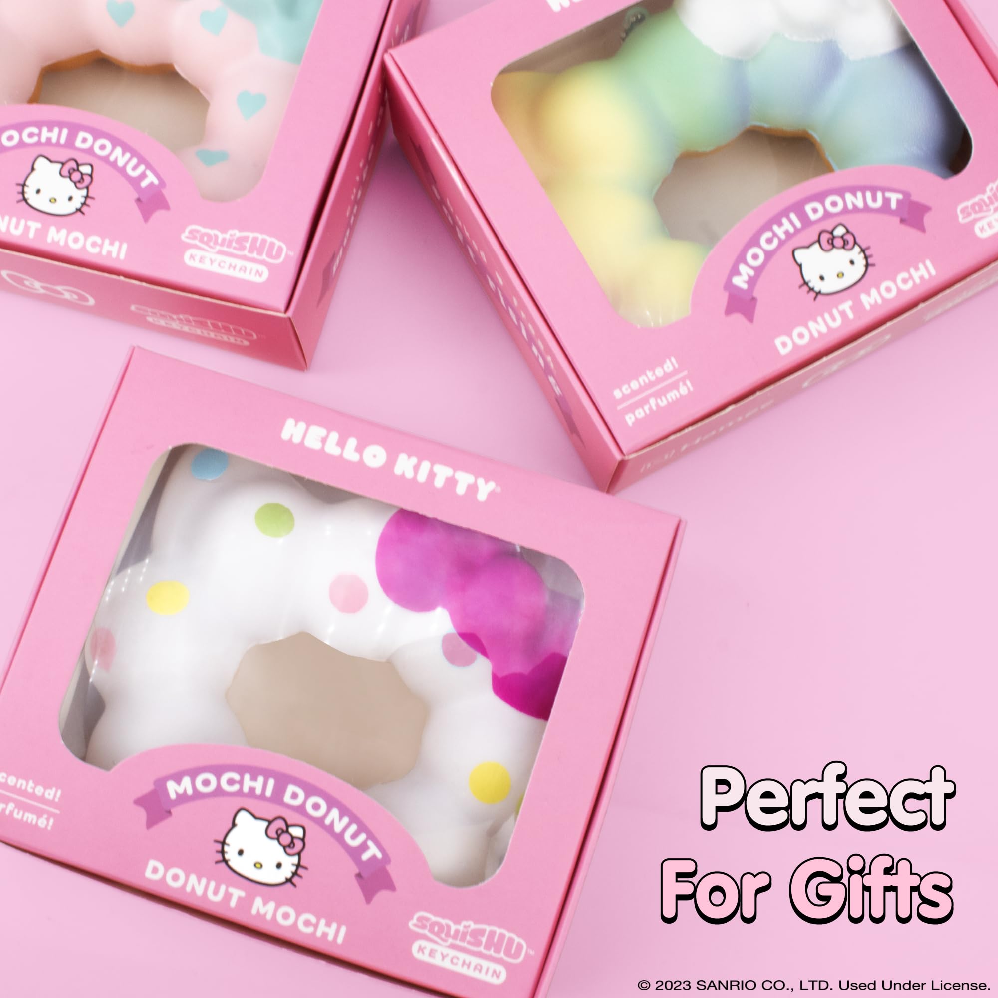 Hello Kitty Mochi Donut Squishy Keychain - Slow Rising Kawaii Stress Toy by Hamee
