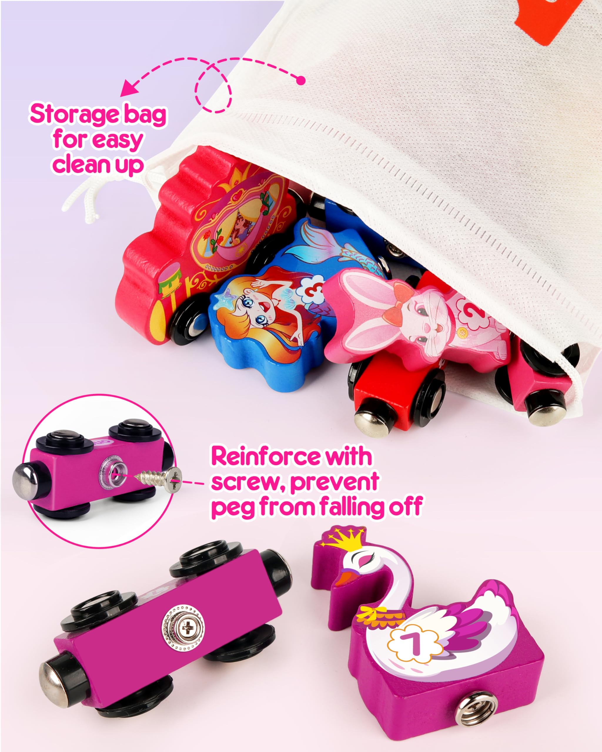 Helsort Wooden Number Train Set – 11-Piece Magnetic Unicorn Train for Toddlers Ages 3-5