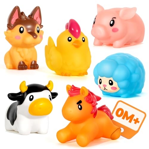 Hely Cancy No-Hole Baby Bath Toys – Soft Rubber, Dishwasher Safe, for Ages 0 Months+
