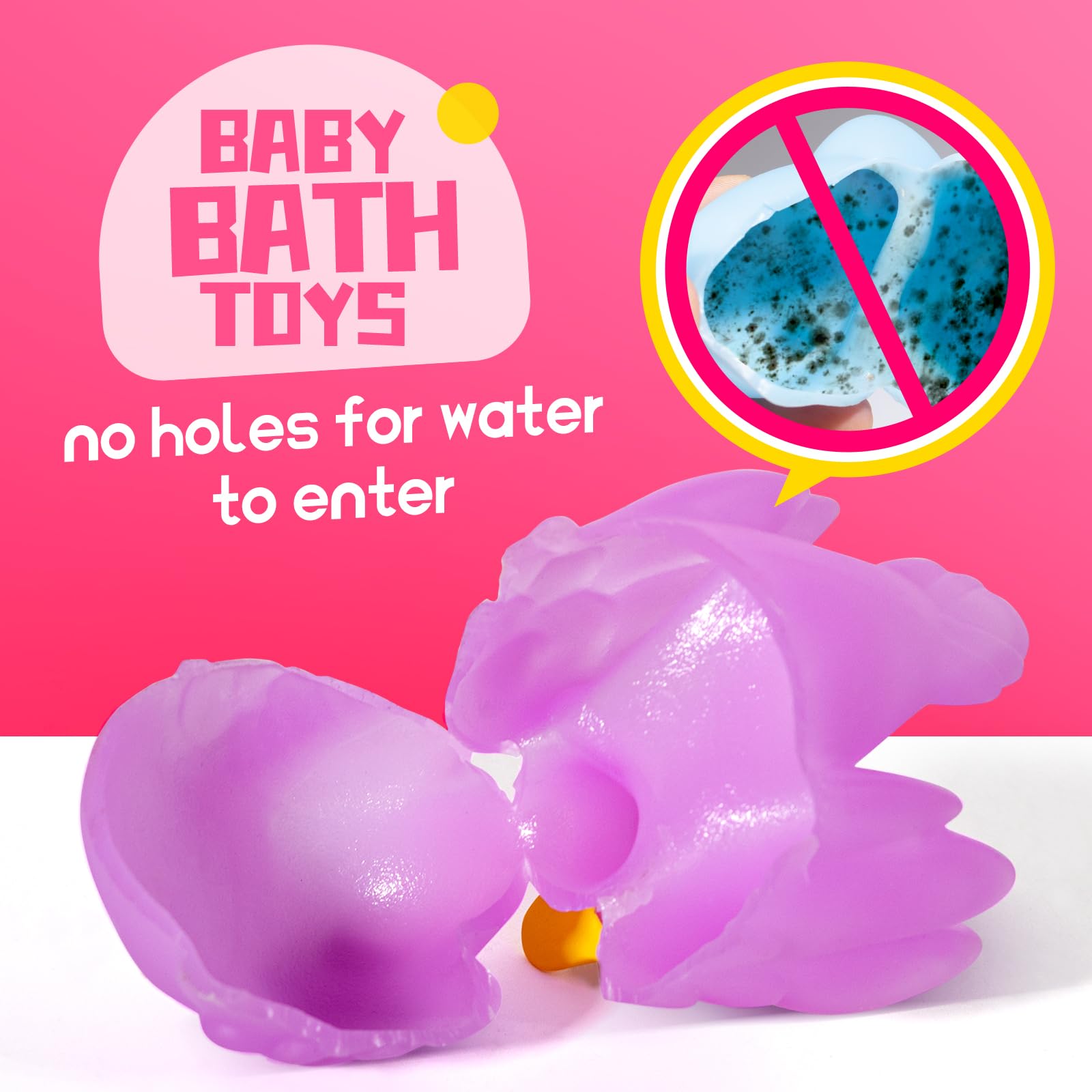 Hely Cancy No-Hole Baby Bath Toys – Soft, Safe & Dishwasher-Safe for Newborns