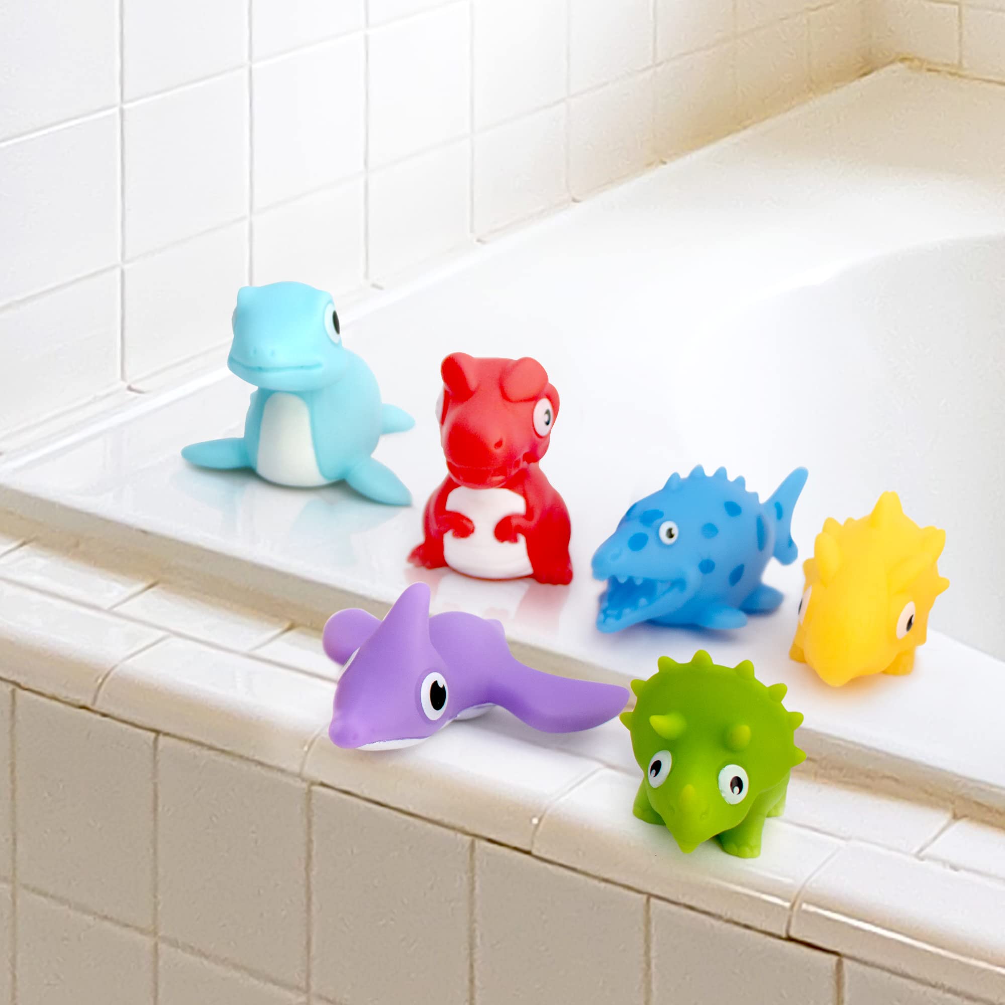 Hely Cancy No-Hole Infant Bath Toys – Soft Rubber Animal Bath Toys for 18+ Months, Dishwasher-Safe