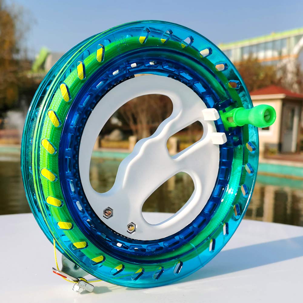 HENGDA KITE 7.2-Inch Kite Line Winder with Lock and Steel Bearings – Pre-Wound 650ft 60lb Line