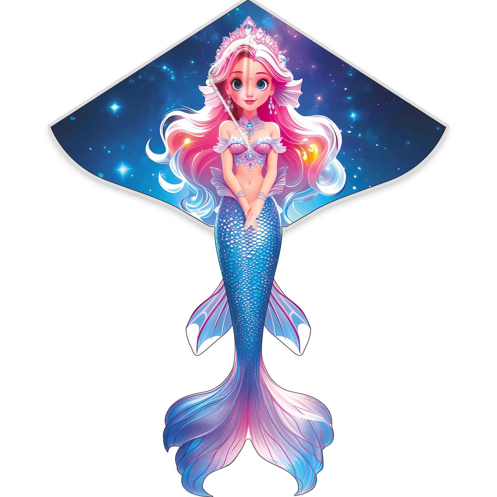HENGDA KITE Mermaid Kite for Kids – 43x54 Inch Easy-to-Fly Outdoor Kite