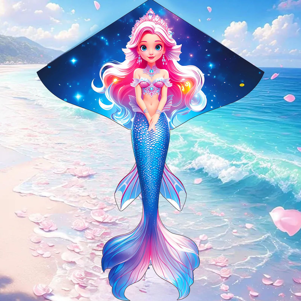 HENGDA KITE Mermaid Kite for Kids – 43x54 Inch Easy-to-Fly Outdoor Kite