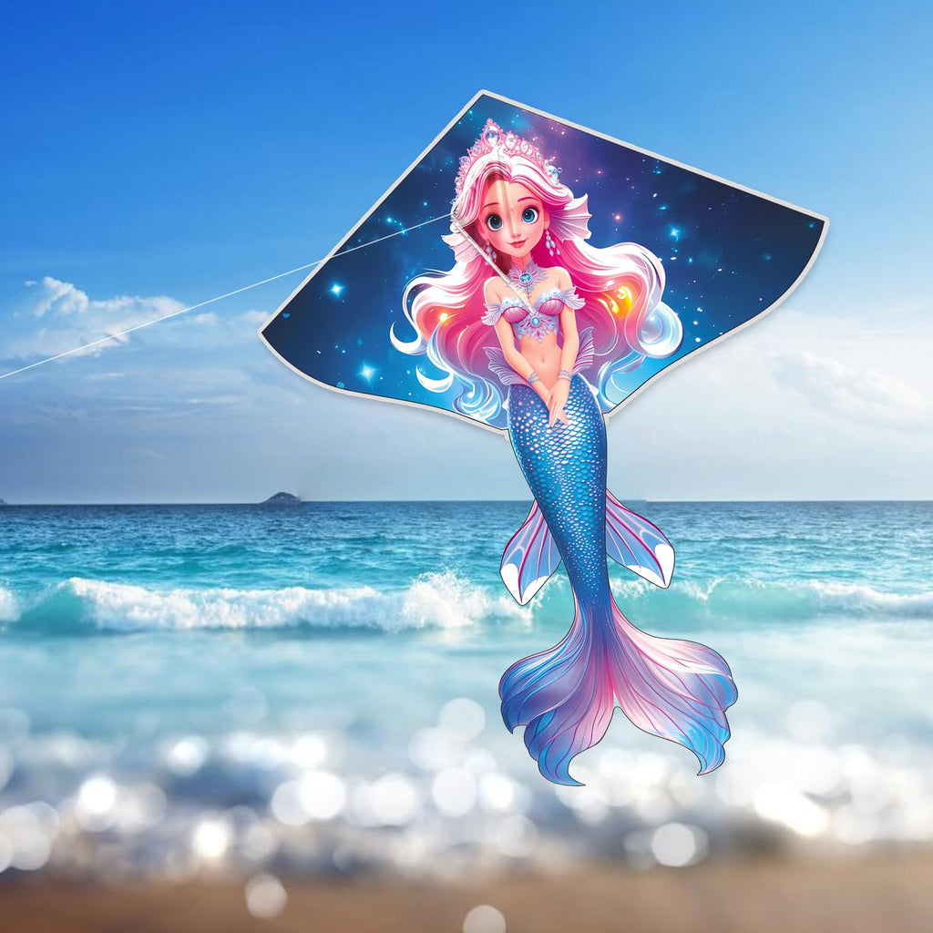 HENGDA KITE Mermaid Kite for Kids – 43x54 Inch Easy-to-Fly Outdoor Kite