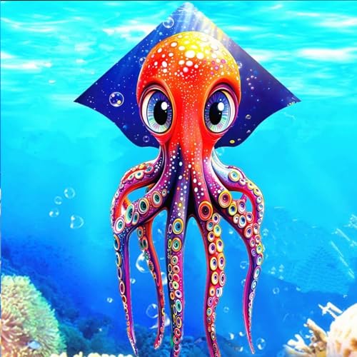 HENGDA KITE Octopus Kite – 37x65 Inch, Easy to Fly for Kids and Adults