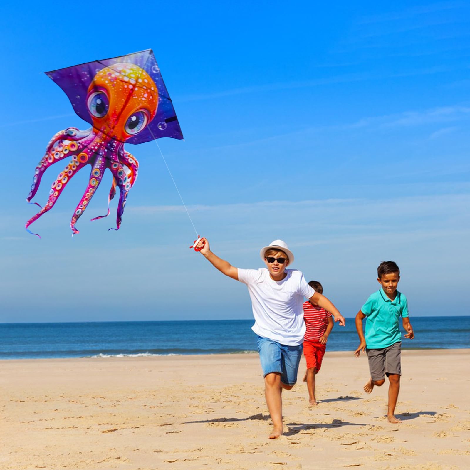 HENGDA KITE Octopus Kite – 37x65 Inch, Easy to Fly for Kids and Adults