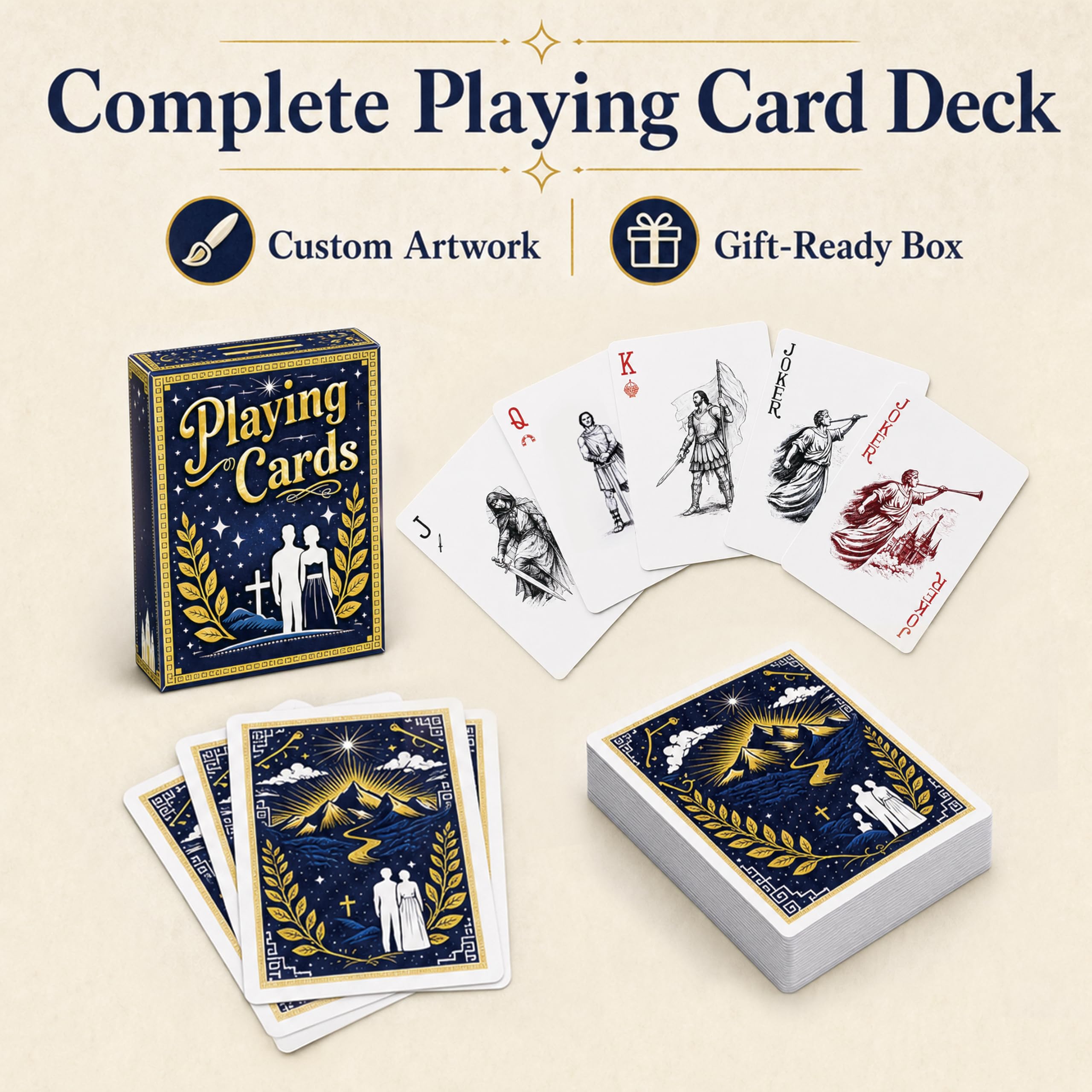 Heritage Faith Deck: Scripture-Inspired Playing Cards with Custom Suits – Missionary & Family Night Gift