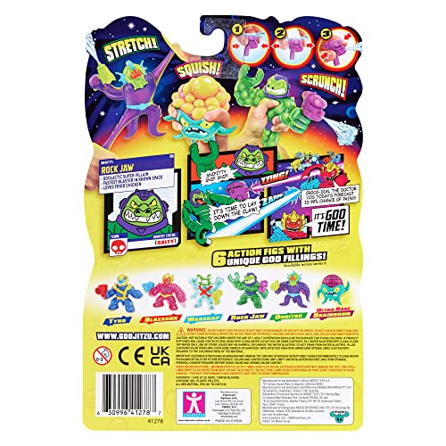 Heroes of Goo Jit Zu Galaxy Blast Rock Jaw Action Figure with Water Blaster - Super Scrunchy Stretchy Toy