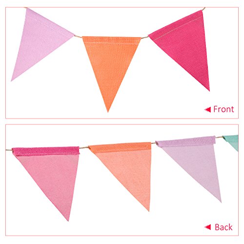 HESTYA 42-Piece Pastel Pennant Banner – Colorful Triangle Bunting for Parties, Classrooms, and Outdoor Events