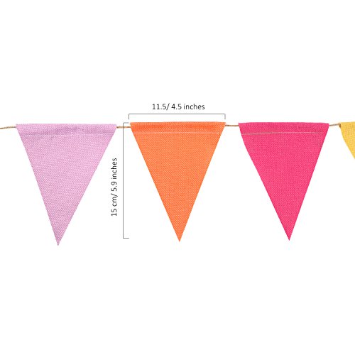 HESTYA 42-Piece Pastel Pennant Banner – Colorful Triangle Bunting for Parties, Classrooms, and Outdoor Events