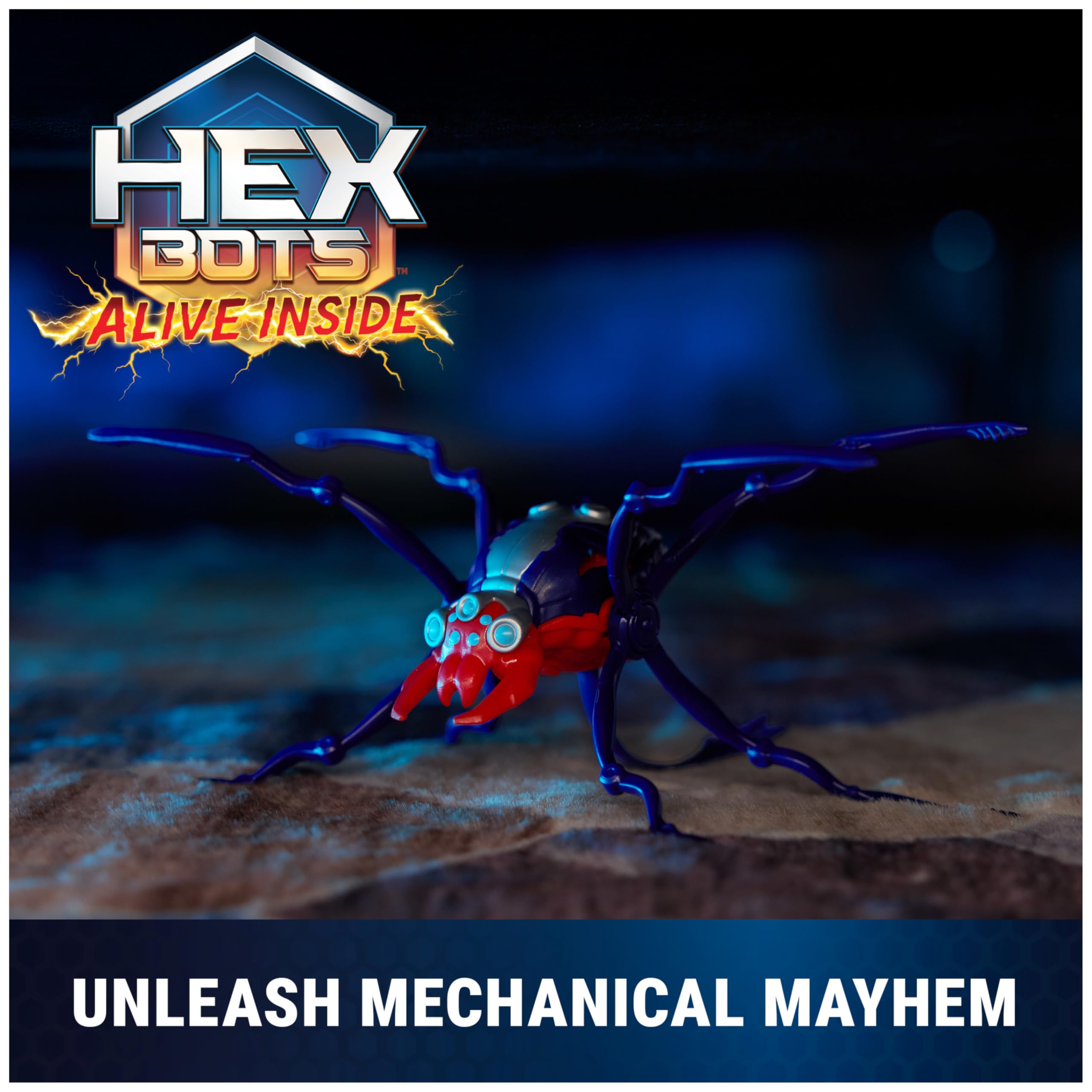 HEX Bots Skitter Bot Spider - Autonomous Robot Insect Toy for Kids Aged 4+, Indoor/Outdoor, Red