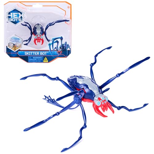 HEX Bots Skitter Bot Spider - Autonomous Robot Insect Toy for Kids Aged 4+, Indoor/Outdoor, Red