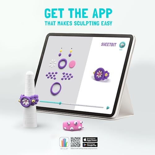 HEY CLAY Bijou Alien Rings Clay Kit – Air-Dry Clay with Interactive App for Kids 3+