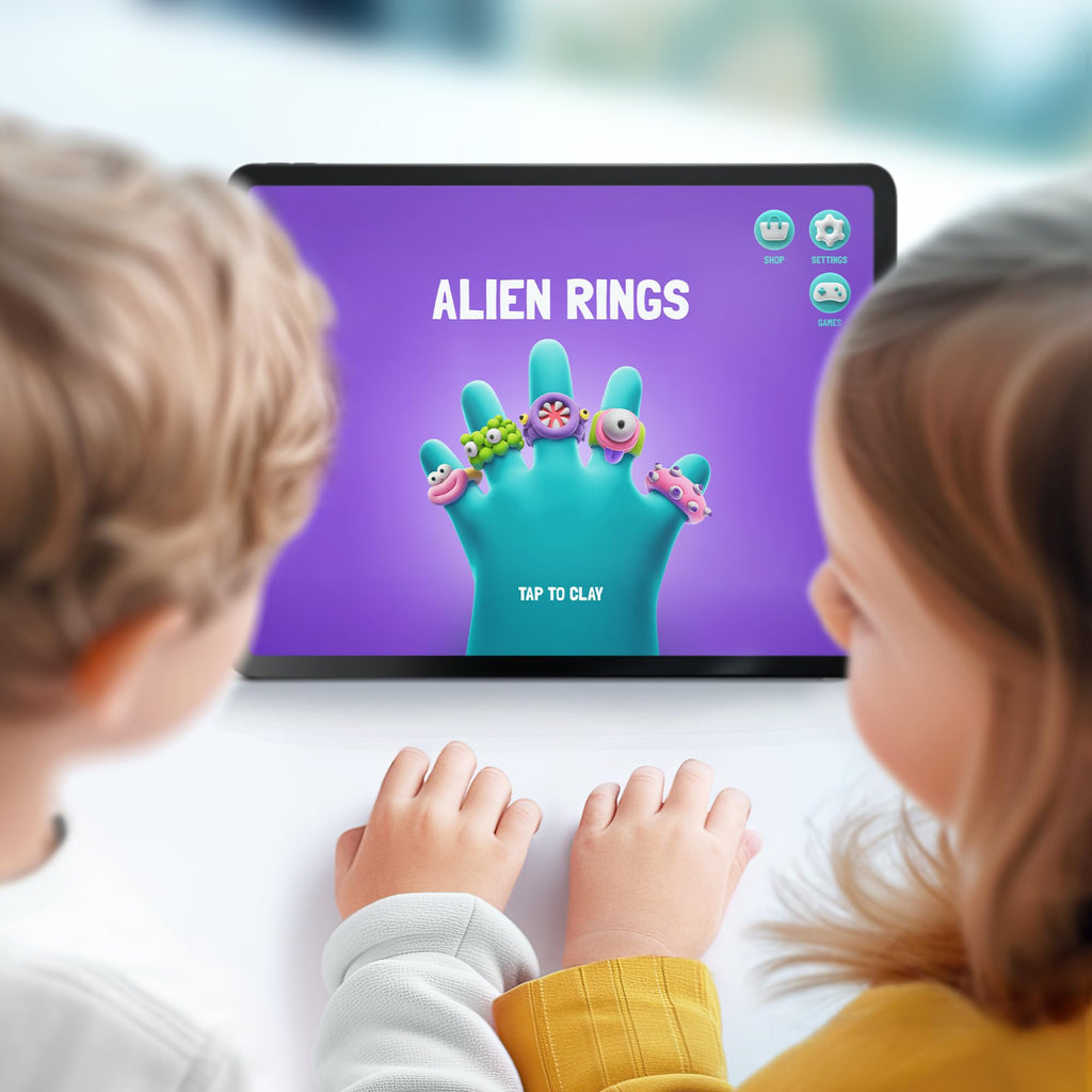 HEY CLAY Bijou Alien Rings Clay Kit – Air-Dry Clay with Interactive App for Kids 3+