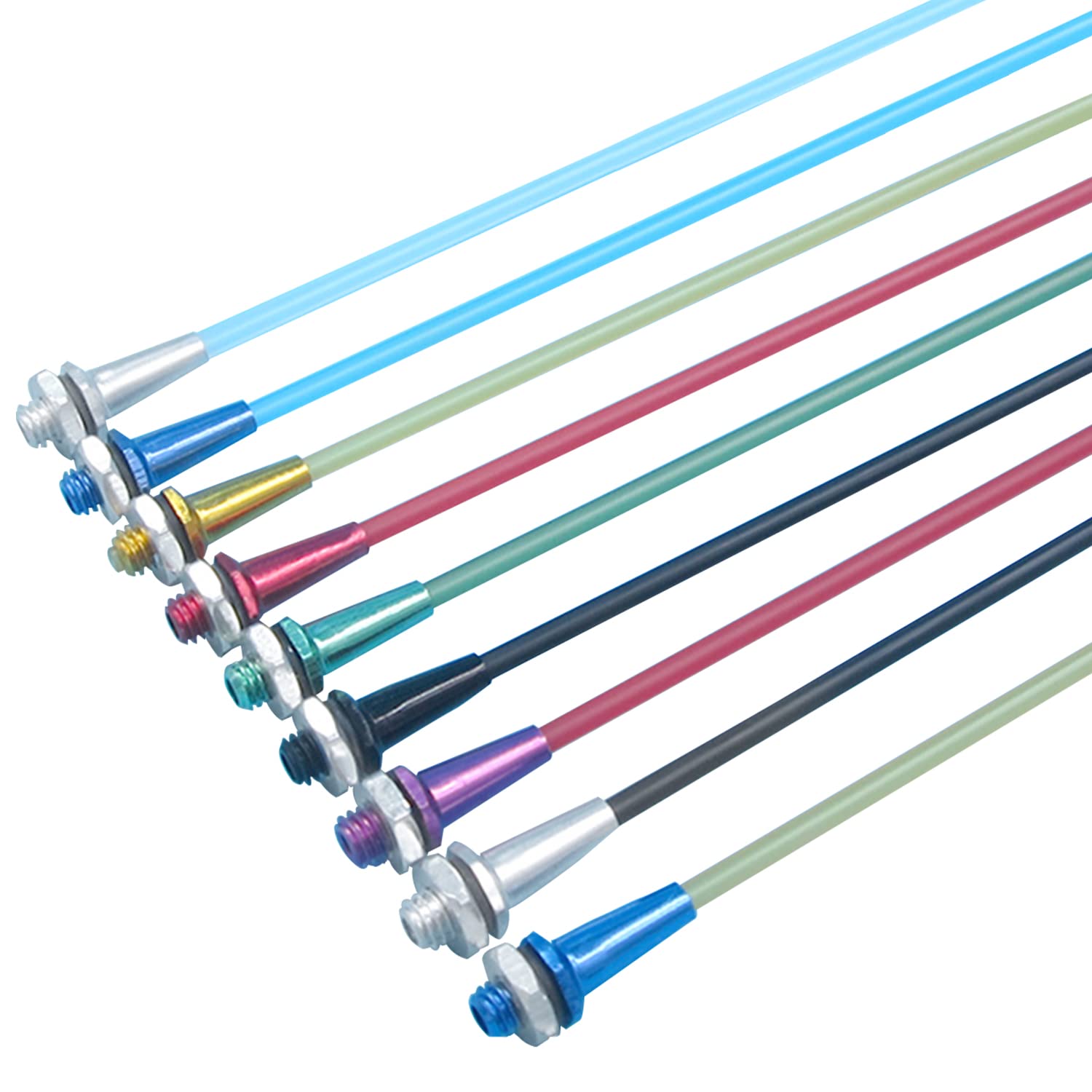 Heyiarbeit RC Antenna Tube Set - 5pcs Black Plastic Tubes with Aluminum Mounts for Boat, Vehicle