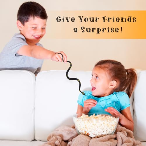 HFATMOS 12-Pack Realistic Rubber Snakes – 11in Prank Props for Parties, Garden & Gags