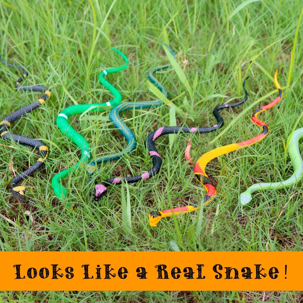 HFATMOS 12-Pack Realistic Rubber Snakes – 11in Prank Props for Parties, Garden & Gags