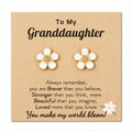 HGDEER Hypoallergenic Flower Daisy Earrings for Girls - Gold or Silver Plated Cubic Zirconia Studs with Quote Card & Gift Pouch