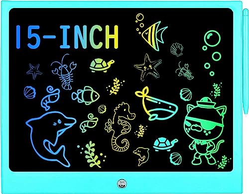 HHN 15-Inch LCD Writing Tablet for Kids – Colorful Doodle Board with Lock Switch, Erasable Drawing Pad for Ages 3+