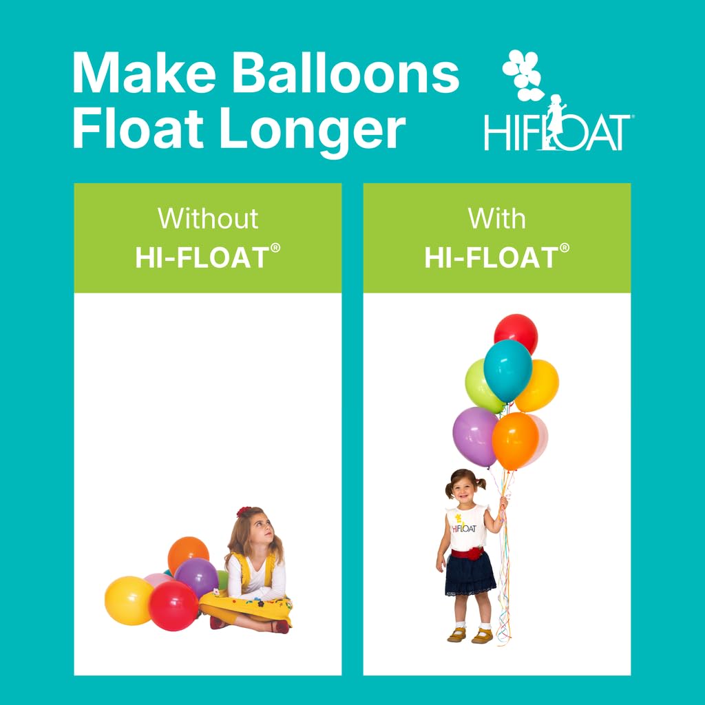 HI-FLOAT ULTRA Balloon Treatment with Pump - 5 oz - Extends Helium Float Time Up to 25x for Latex Balloons