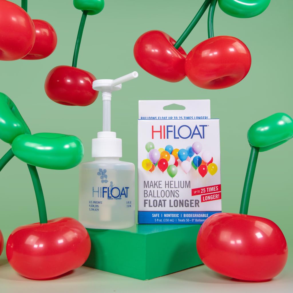 HI-FLOAT ULTRA Balloon Treatment with Pump - 5 oz - Extends Helium Float Time Up to 25x for Latex Balloons