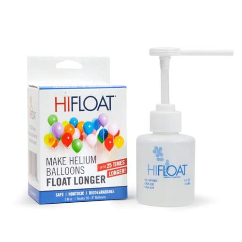 HI-FLOAT ULTRA Balloon Treatment with Pump - 5 oz - Extends Helium Float Time Up to 25x for Latex Balloons