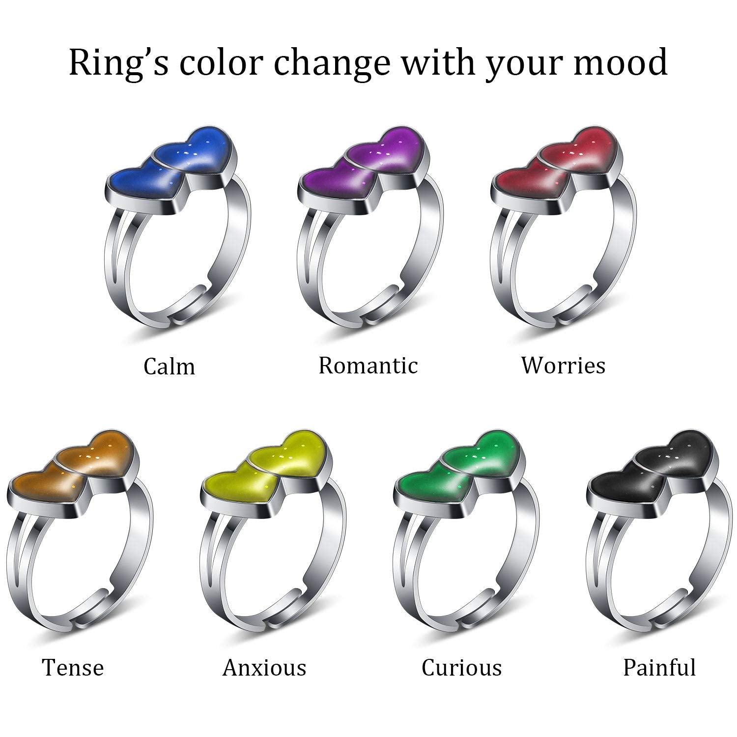 Hicarer 15 Pack Mood Rings for Kids – Adjustable Color Changing Rings, Party Favors & Goodie Bag Fillers