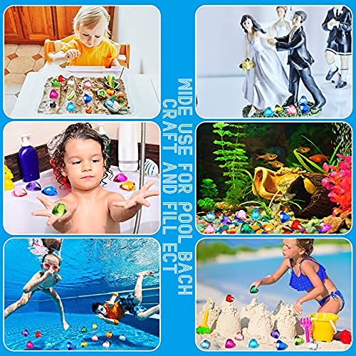 Hicarer 20 Acrylic Heart Gems for Pool Diving & Treasure Hunts - 12 Colors, 1.58 Inch