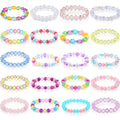 Hicarer 20-Piece Rainbow Bead Bracelets for Girls – Stretchy Princess Bracelets for Birthdays and Dress-Up