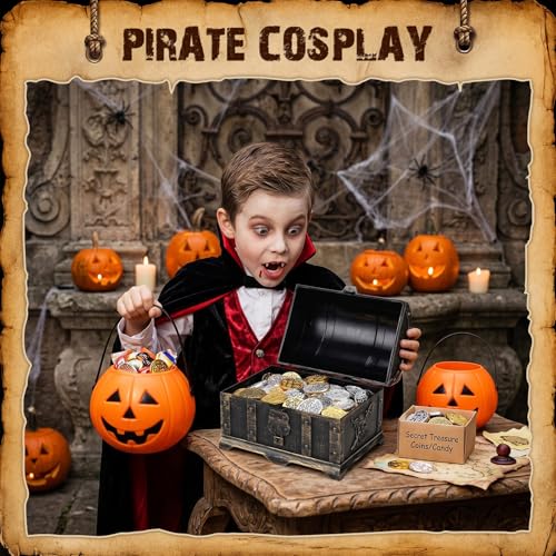Hicarer 35-Piece Pirate Coin Set – Metal Treasure Coins in Bronze, Gold & Silver for Games and Party Decor