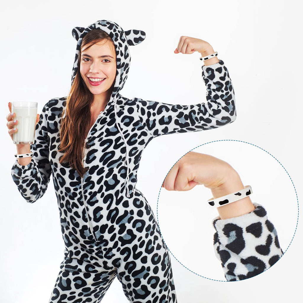 Hicarer Cow Print Rubber Slap Bracelets - 48 Pack, Silicone Western Party Favors