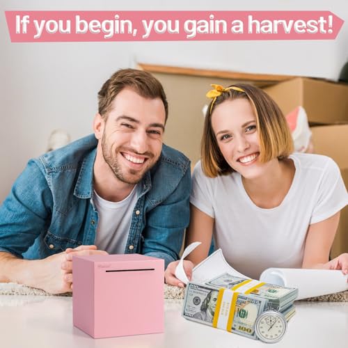 Hicocool Stainless Steel Piggy Bank for Adults – Unbreakable, Break-to-Open Money Box in Glitter Pink, Palm Size