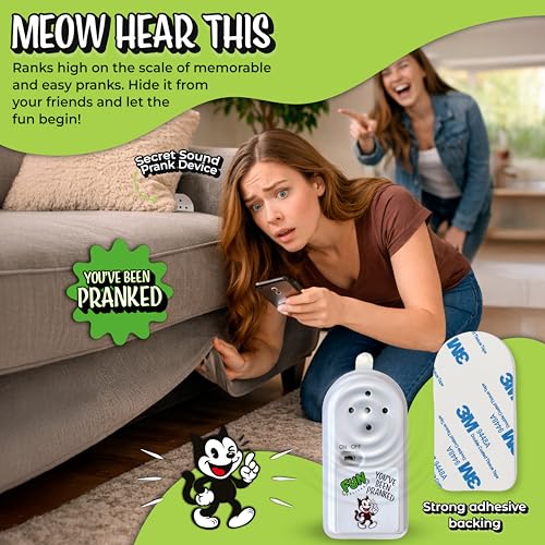 Hidden Cat Prank Noise Maker – Realistic Meowing Sound Device for Office Pranks & Gags