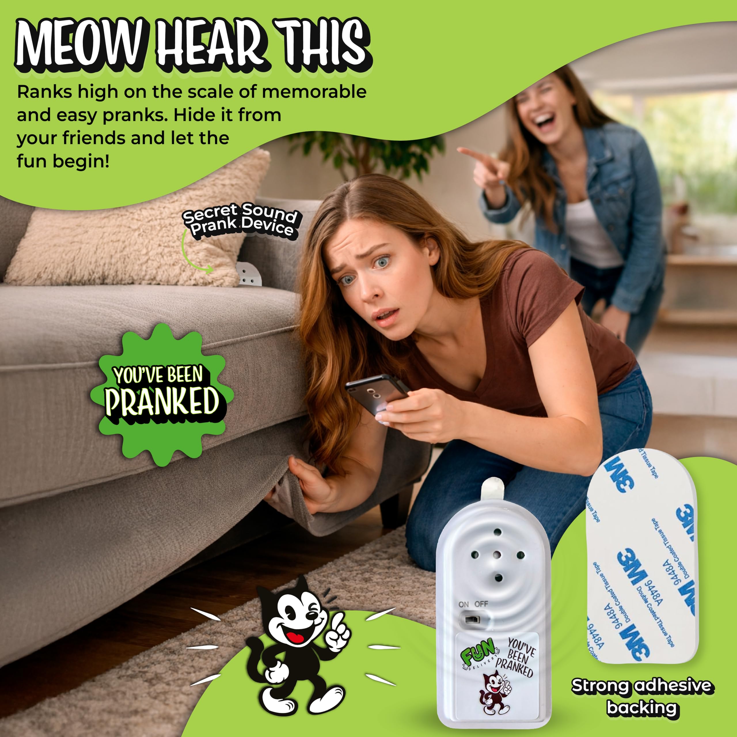 Hidden Cat Prank Noise Maker – Realistic Meowing Sound Device for Office Pranks & Gags
