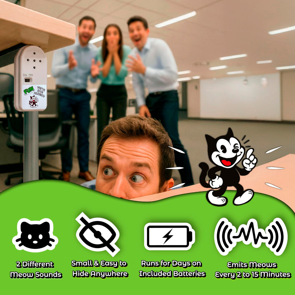 Hidden Cat Prank Noise Maker – Realistic Meowing Sound Device for Office Pranks & Gags
