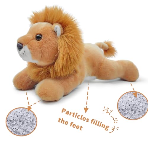 Hideekoog 8-Inch Realistic Lying Down Lion Plush Toy – Soft Stuffed Animal for Kids and Collectors