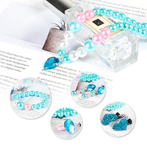 Hifot Kids Jewelry Set with Plush Handbag and Hair Clips for Dress-Up Play