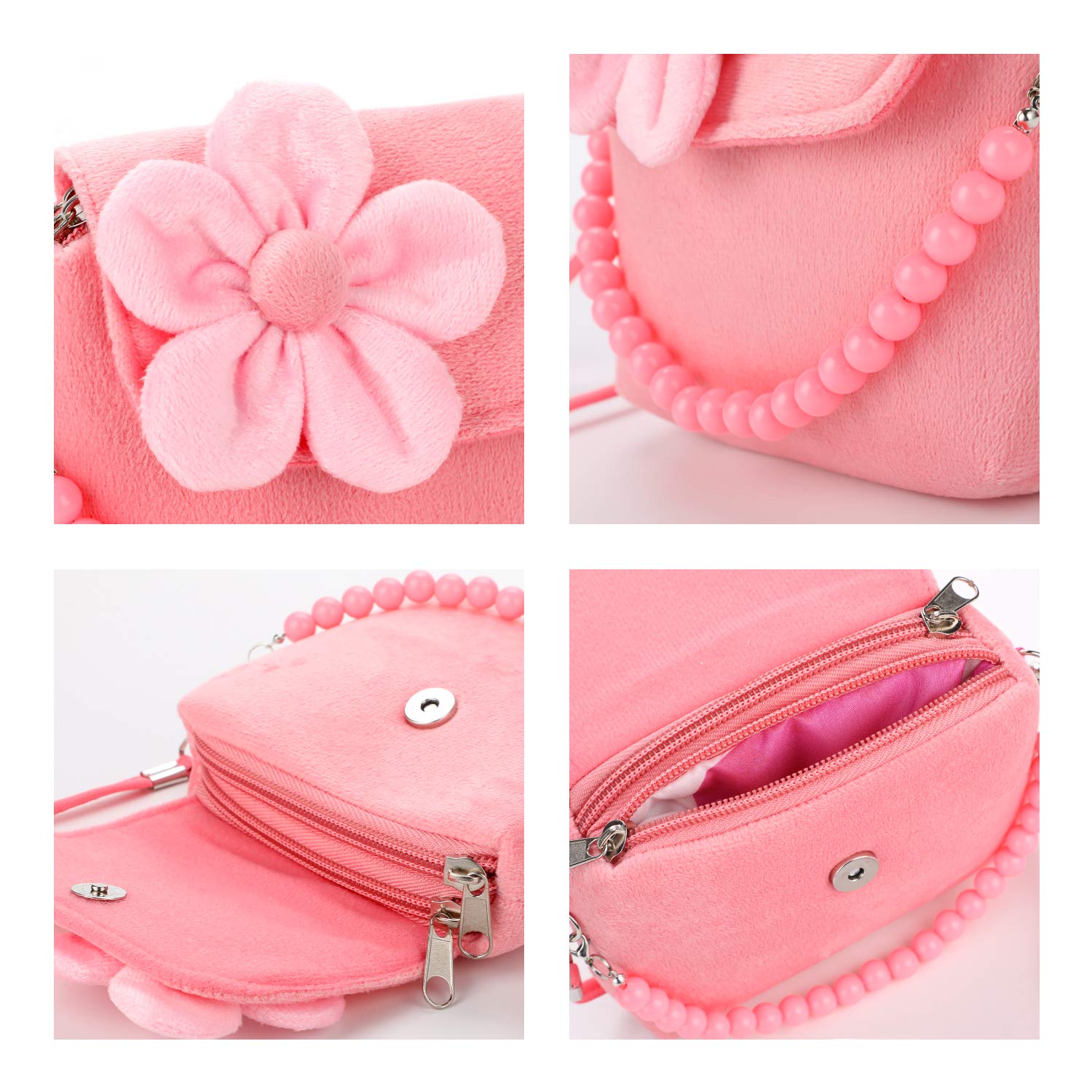 Hifot Kids Plush Jewelry Set with Handbag – Princess Dress-Up Set for Girls 3-8