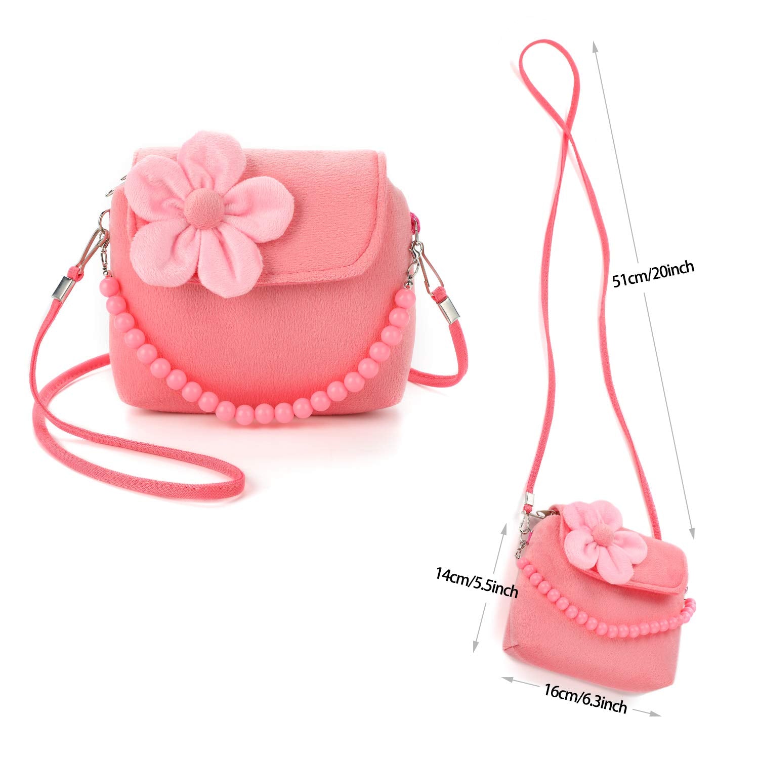 Hifot Kids Plush Jewelry Set with Handbag – Princess Dress-Up Set for Girls 3-8