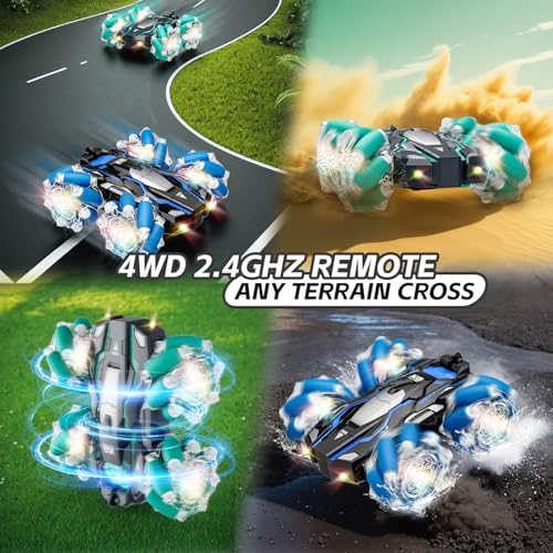 Highmall 1:16 Scale Gesture Sensing RC Stunt Car - 15 KM/H, 4WD, LED Lights, 2.4GHz, for Ages 8-13
