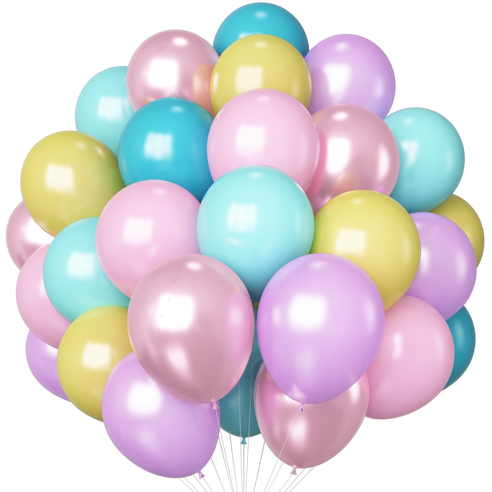 HILAVO 60-Pack Pastel Latex Balloons – 12 Inch Assorted Colors for Parties, Baby Showers & Weddings
