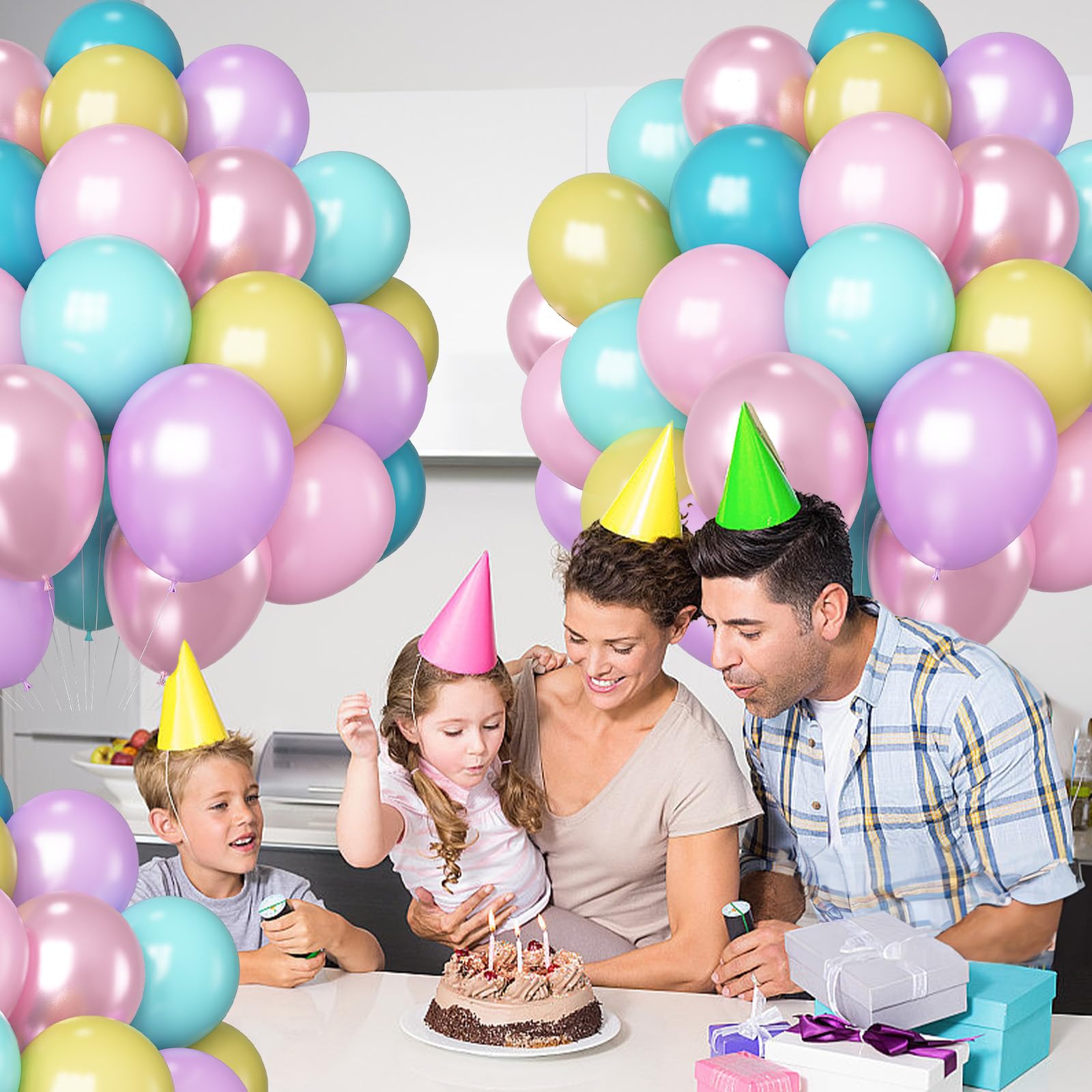 HILAVO 60-Pack Pastel Latex Balloons – 12 Inch Assorted Colors for Parties, Baby Showers & Weddings