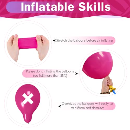HILAVO 60-Pack Pink Purple Teal Latex Balloons - 12 Inch Hot Pink, Light Pink, Teal, Purple & Confetti Balloons for Parties