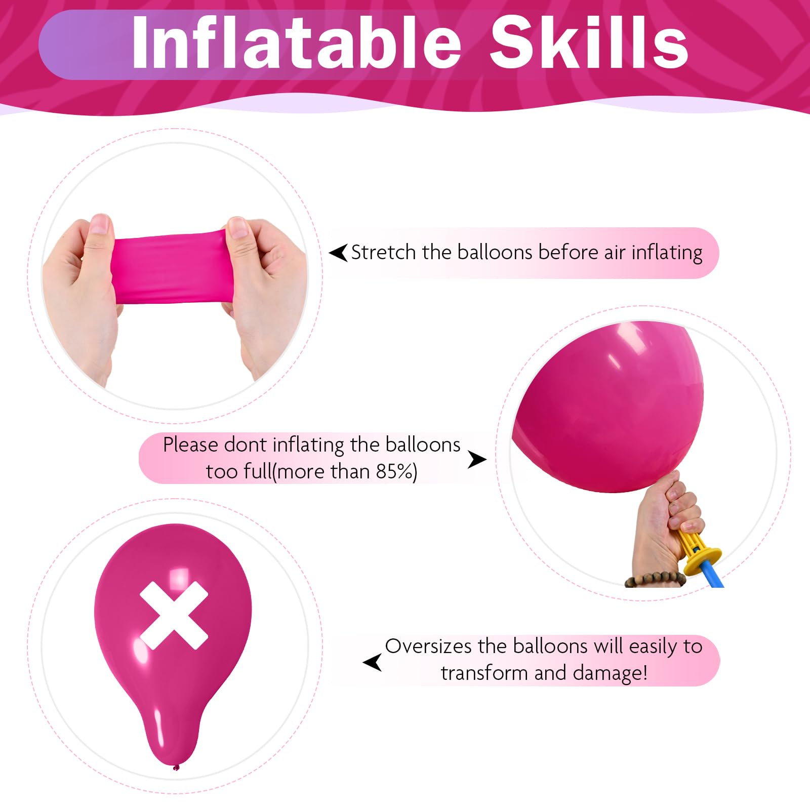 HILAVO 60-Pack Pink Purple Teal Latex Balloons - 12 Inch Hot Pink, Light Pink, Teal, Purple & Confetti Balloons for Parties