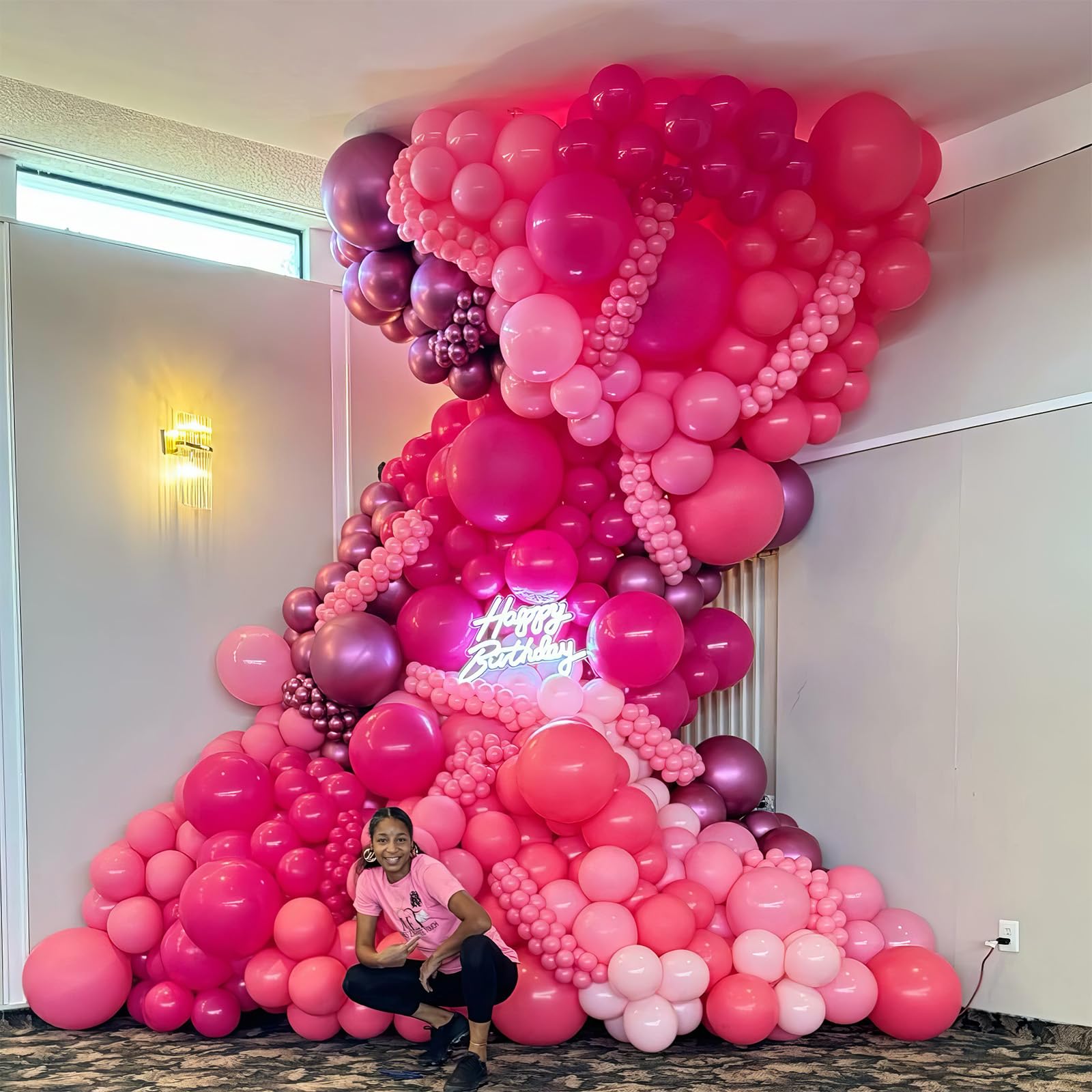HILAVO 85-Piece Pink Balloon Arch Kit – Hot Pink, Baby Pink & Metallic for Baby Shower, Princess Party & Wedding Decor