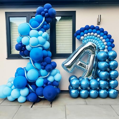 HILAVO Blue Balloon Garland Arch Kit 90 Pcs – Metallic & Pearl Blue Latex Balloons for Party Decor