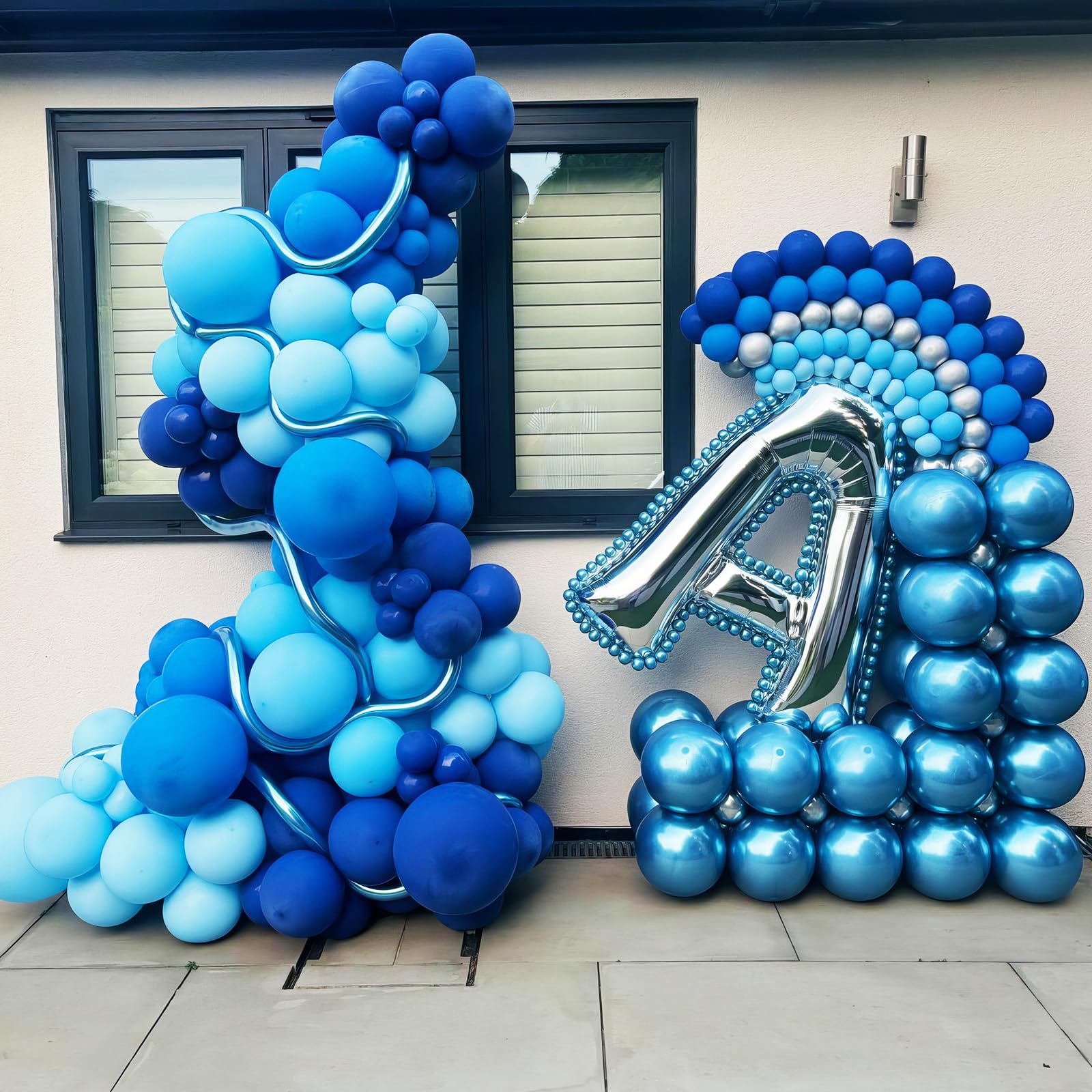 HILAVO Blue Balloon Garland Arch Kit 90 Pcs – Metallic & Pearl Blue Latex Balloons for Party Decor