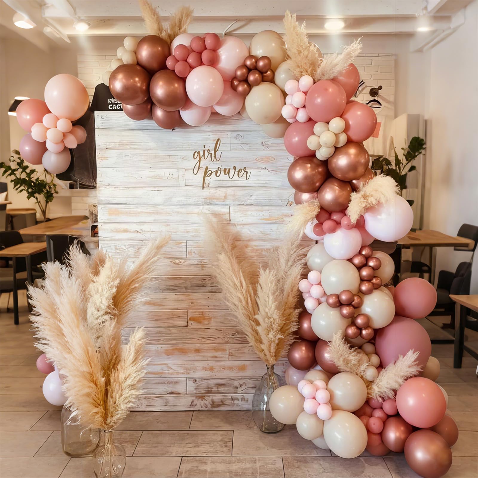 HILAVO Blush Pink Balloon Garland Kit – 88 Piece Dusty Rose, Gold & Beige Latex Balloons for Boho Baby Shower, Wedding & Birthday Decor